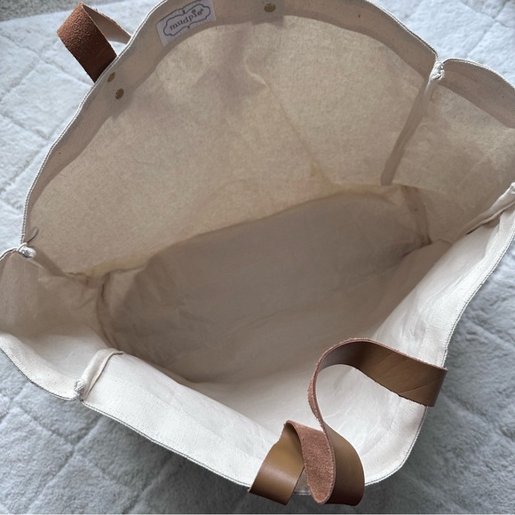 Mudpie | Cream and Gold Sequin Bride Tote Bag | One Size - Picture 5 of 10